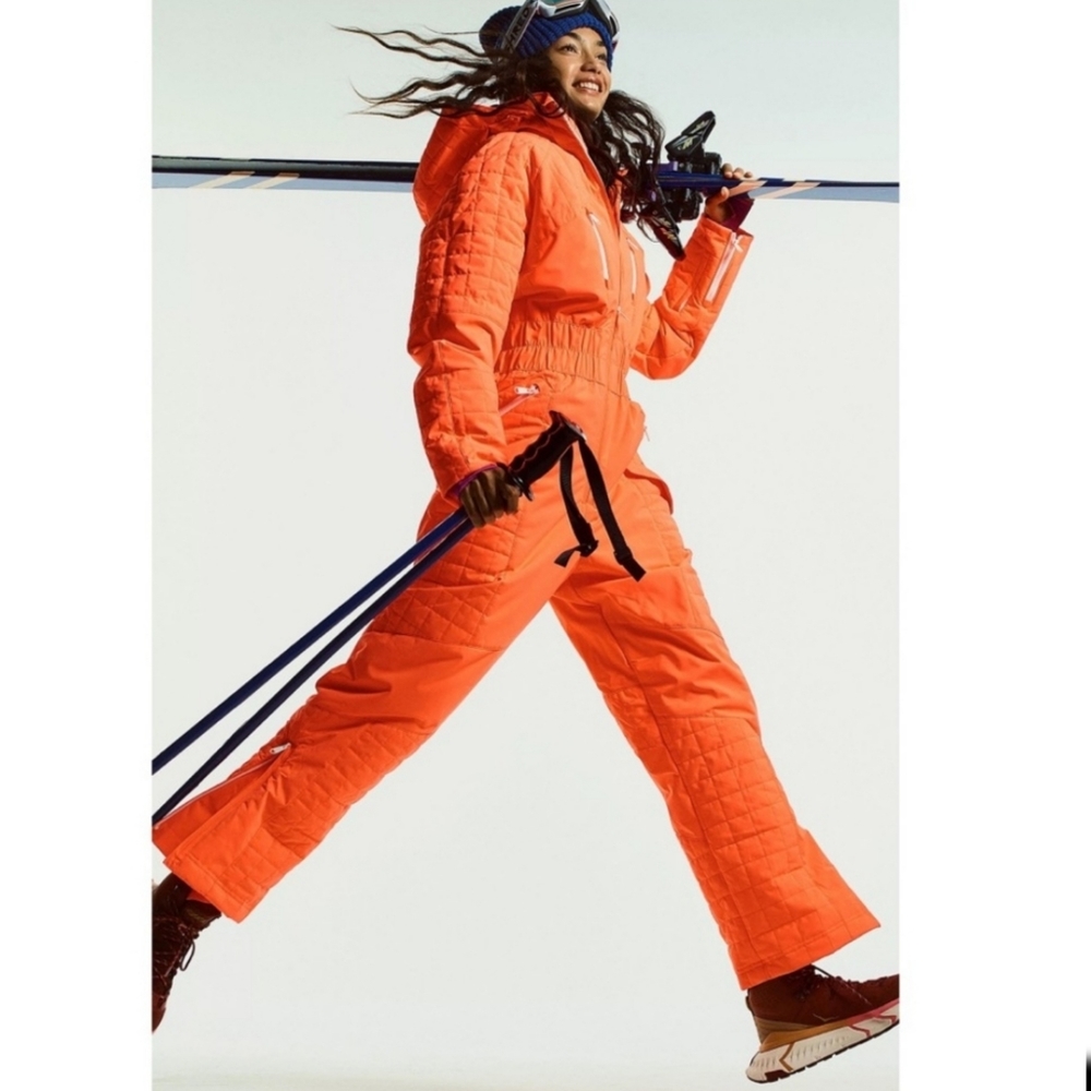 Free People  Movement × All Prepped Ski Suit Neon Coral